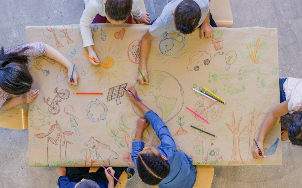 Escola sustentável alunos aprendizagem